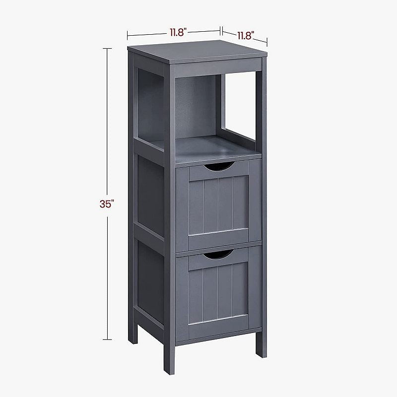 BreeBe Bathroom Floor Cabinet Gray