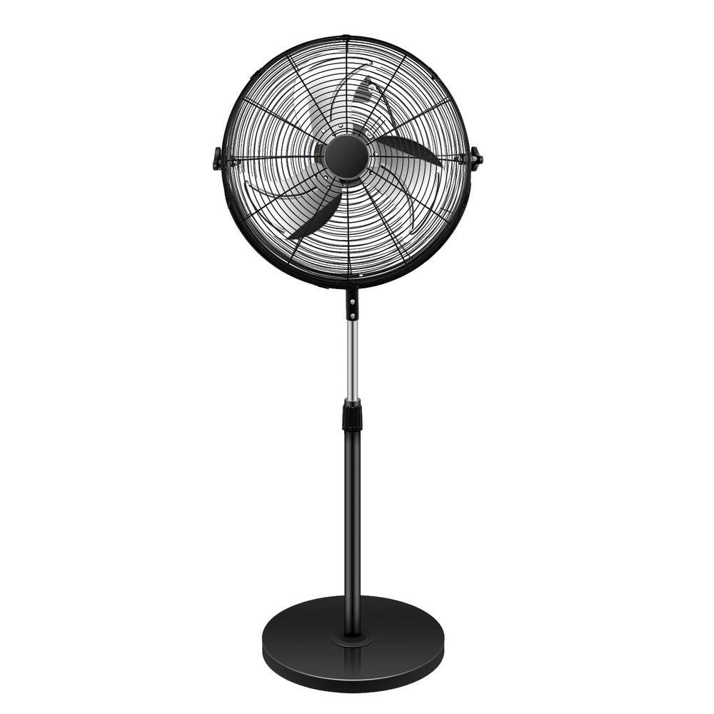 Aoibox 18 in. Black High-Velocity Heavy Duty Metal Pedestal Standing Fan For Industrial Commercial Residential Greenhouse Use SNSA11FN008