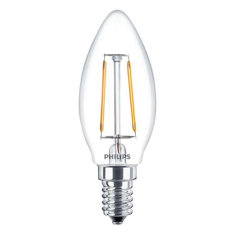 Philips 929001238392 CorePro Classic LED Candle 2W (25W) B35 E14 Clear Filament 2700k Warm White