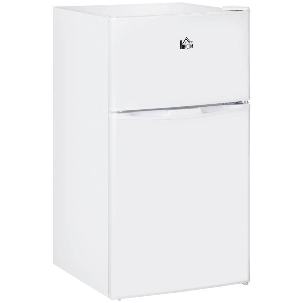 HOMCOM 32 CuFt Retro Mini Fridge in White with Freezer