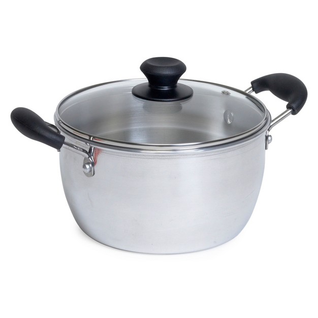 Imusa 8qt Aluminum Pot With Glass Lid And Bakelite Handles