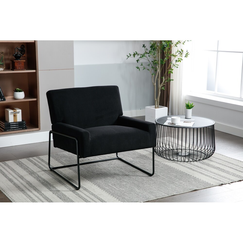 High Density Soft Armchair Living Room Accent Chair  Black