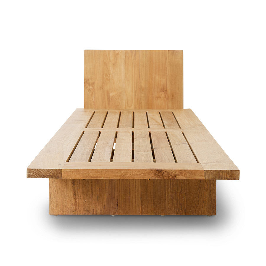 Outdoor daybed teak wood natural