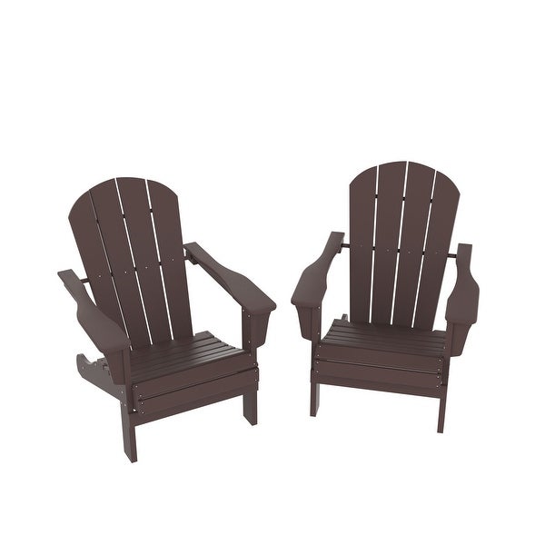 2 pcs Patio Chair Outdoor HDPE Adirondack Chair UV protectant