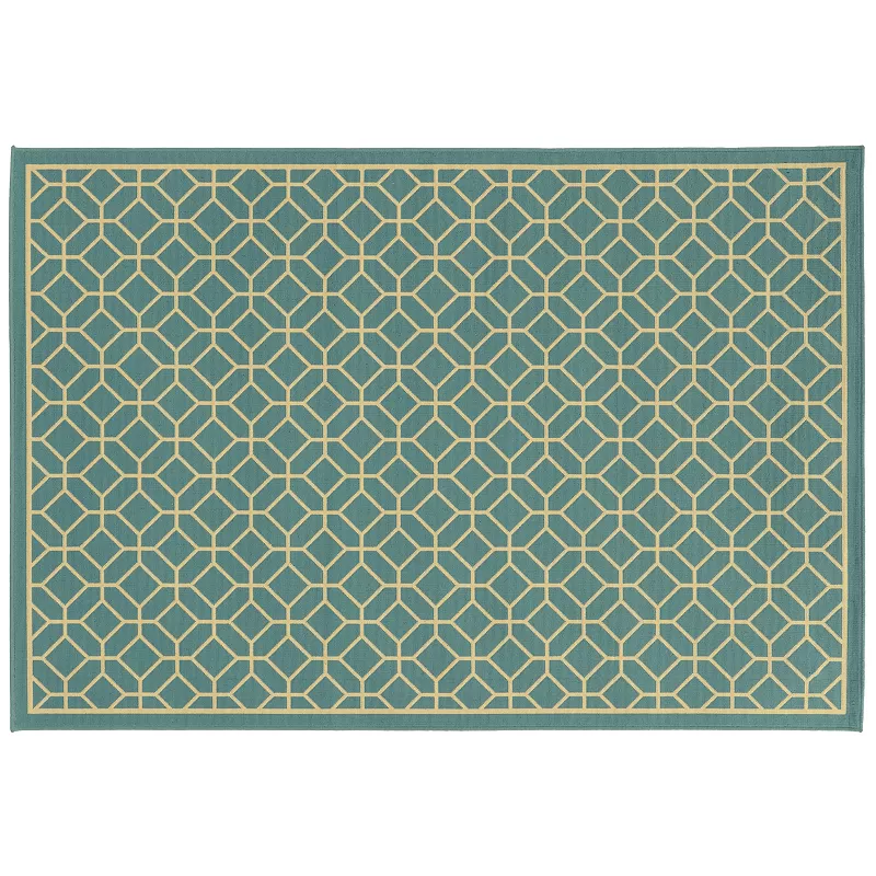 StyleHaven River Geometric Trellis Indoor Outdoor Rug