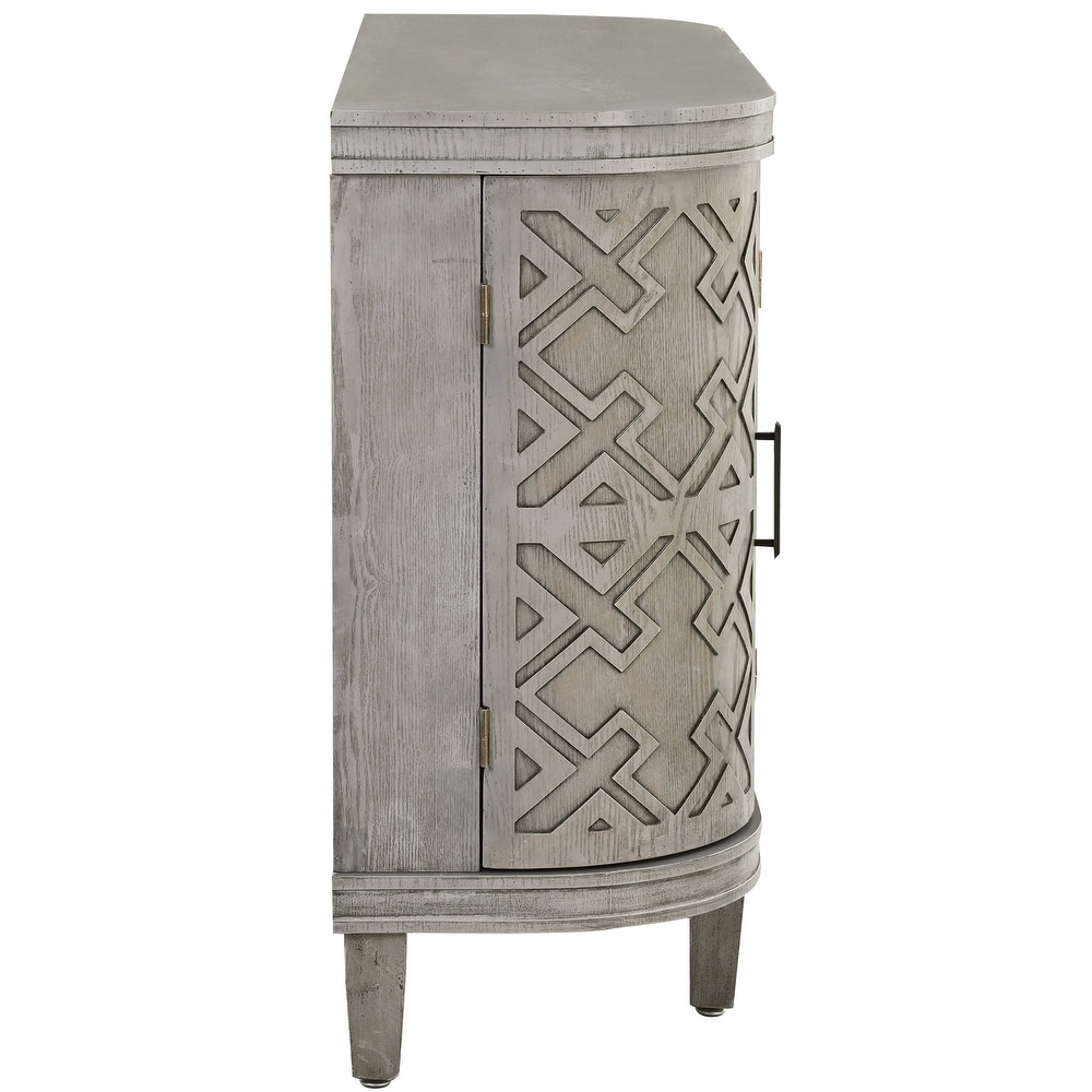 Accent Storage Cabinet Sideboard Wooden Cabinet with Antique Pattern Doors for Hallway  Entryway  Living Room Bedroom