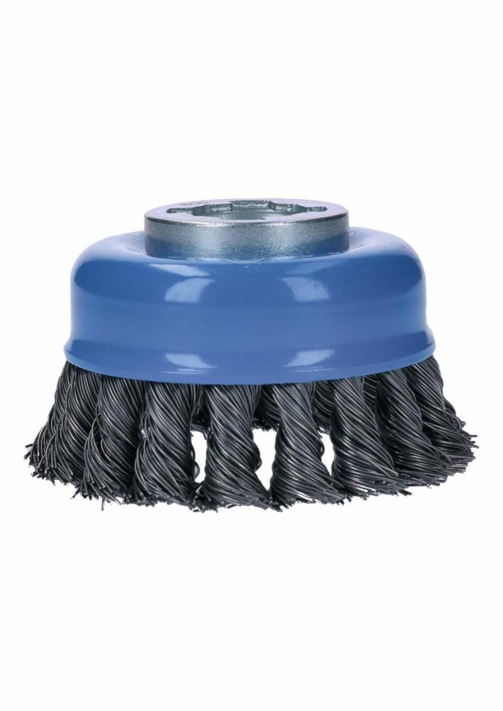 3 In. Wheel Dia. X-LOCK Arbor Carbon Steel Knotted Wire Single Row Cup Brush ;