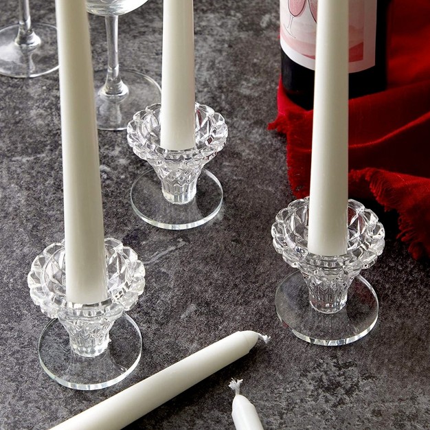 Okuna Outpost Okuna Outpost Set Of 12 Glass Candlestick Holders For Wedding Table Centerpieces Home And Party D cor 2 4x2 3inch