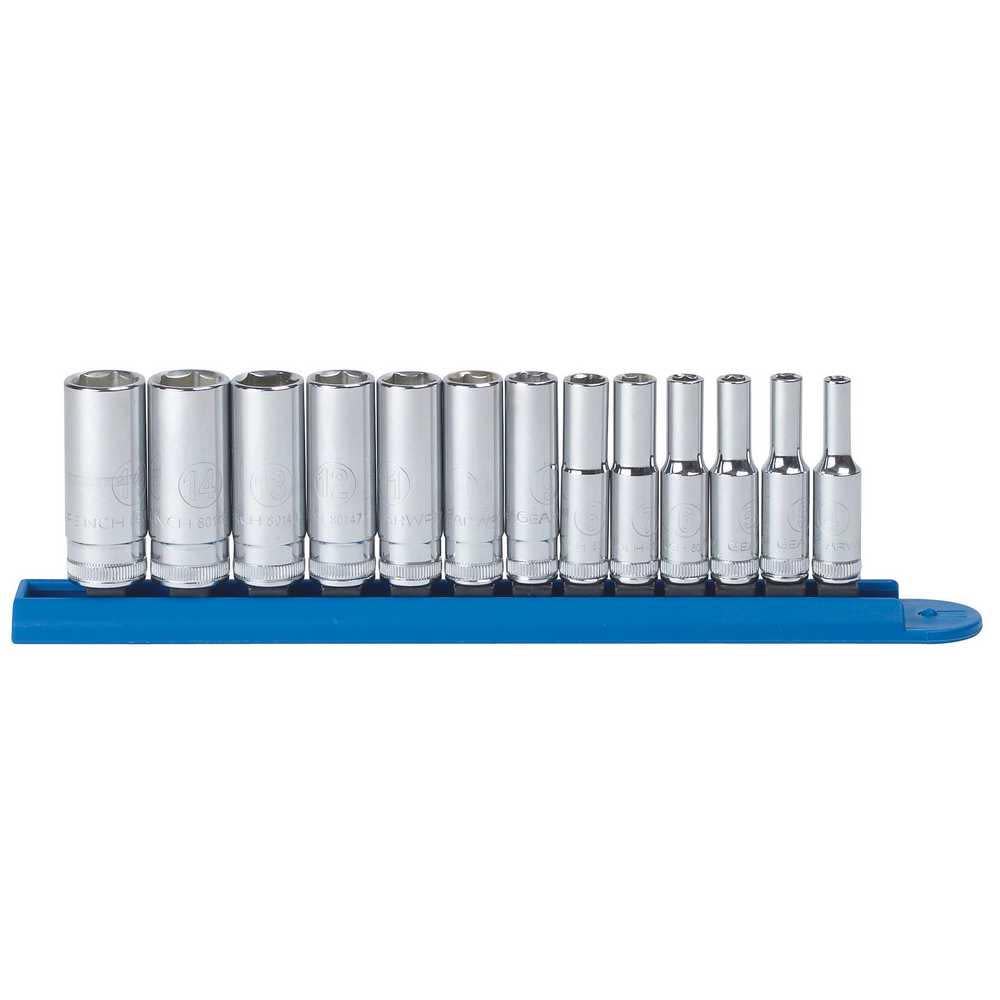 13 Pc 1/4 Drive 6 Point Deep Metric Socket Set