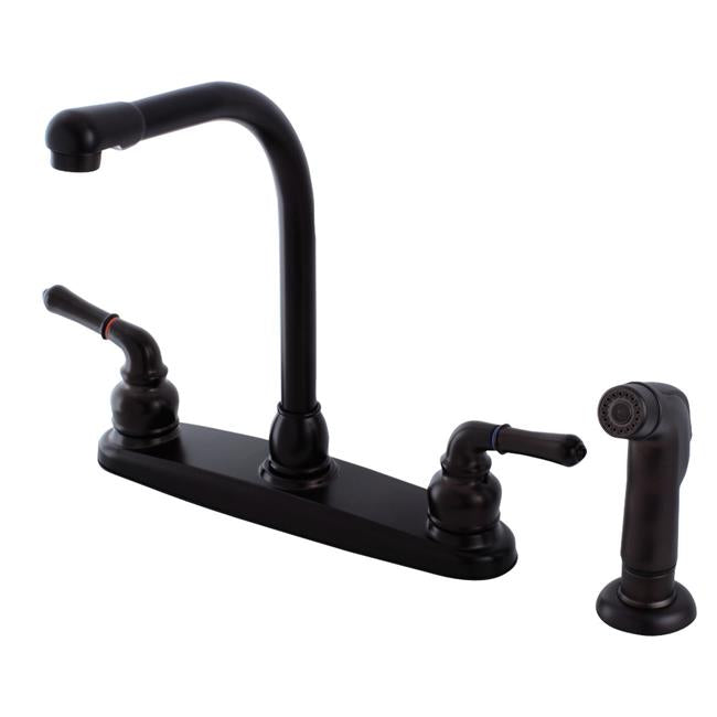 8 in. High Arch Kitchen Faucet with Sprayerand Oil Rubbed Bronze