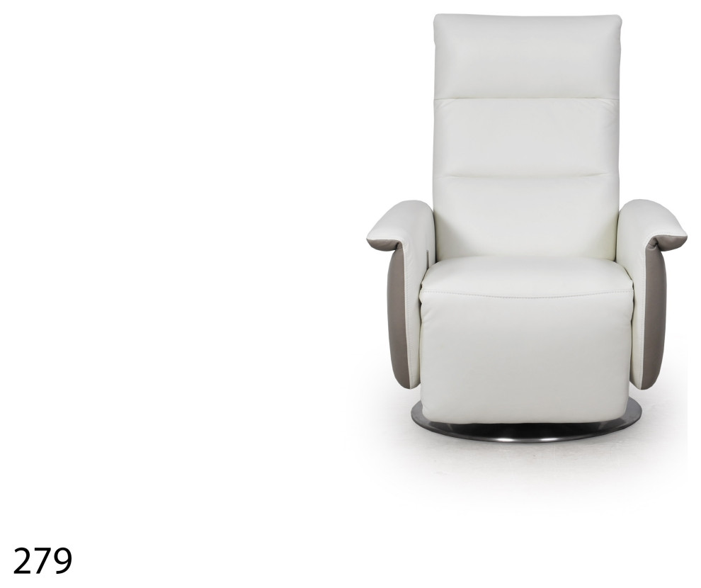 Oslo Dual Full Leather Motion Recliner in White   Contemporary   Recliner Chairs   by Moroni  Houzz