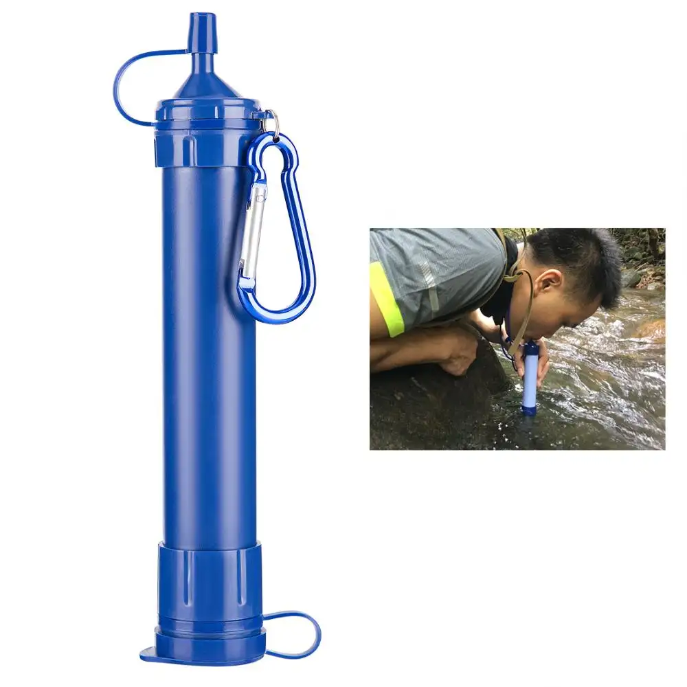 outdoor camping hiking emergency survival kit personal water filter straw 99.999% remove bacteria