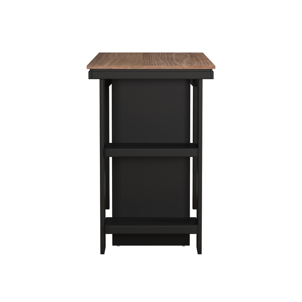 Hillsdale Furniture Knolle Park Wood Counter Height Table  Black/Wire Brush Oak   36H x 55.25W x 23.75D