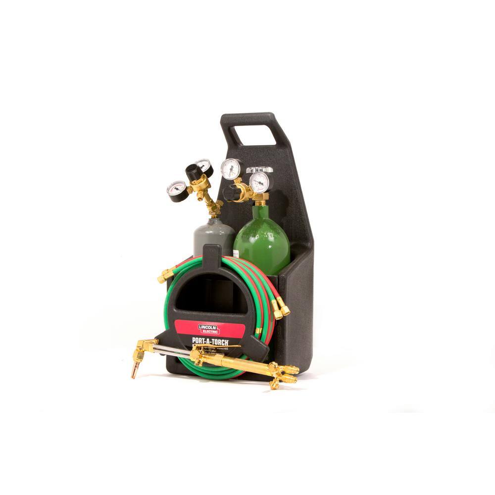 Lincoln Electric Port-A-Torch Kit with Oxygen and Acetylene Tanks for Cutting Welding and Brazing KH990