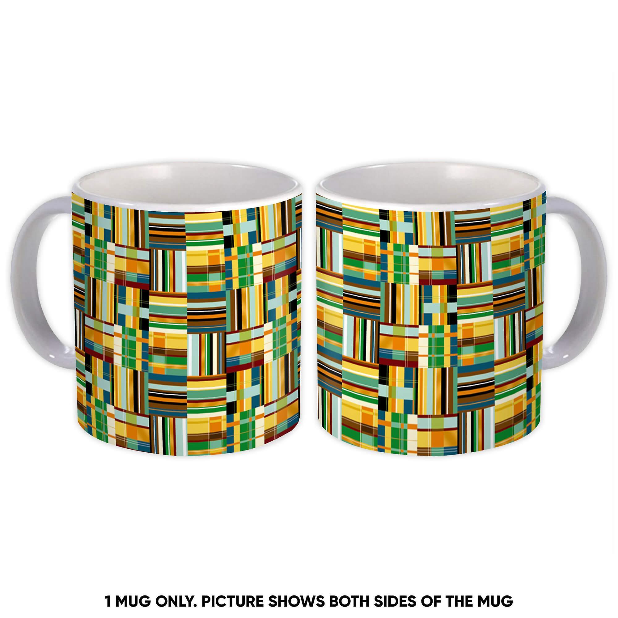 Gift Mug: Crazy Tartan Abstract Pattern Colorful