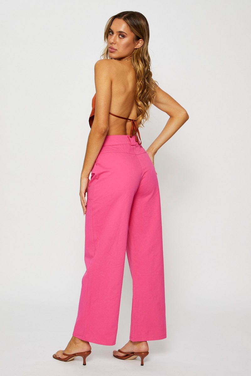 Pink Wide Leg Pants