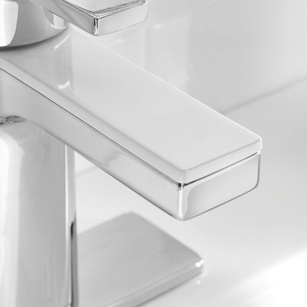 Glacier Bay Modern Single-Handle Single-Hole Bathroom Faucet in Dual Finish Chrome and White HD67771W-6076