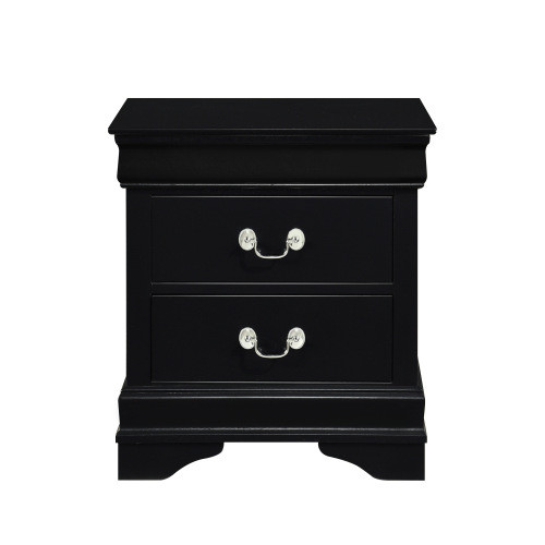 Classic Louis Philippe Style Black Finish 1pc Nigh...