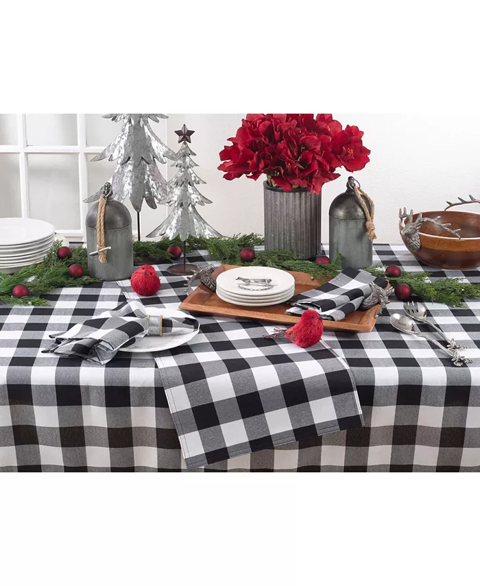 Saro Lifestyle Buffalo Plaid Cotton Blend Table Runner