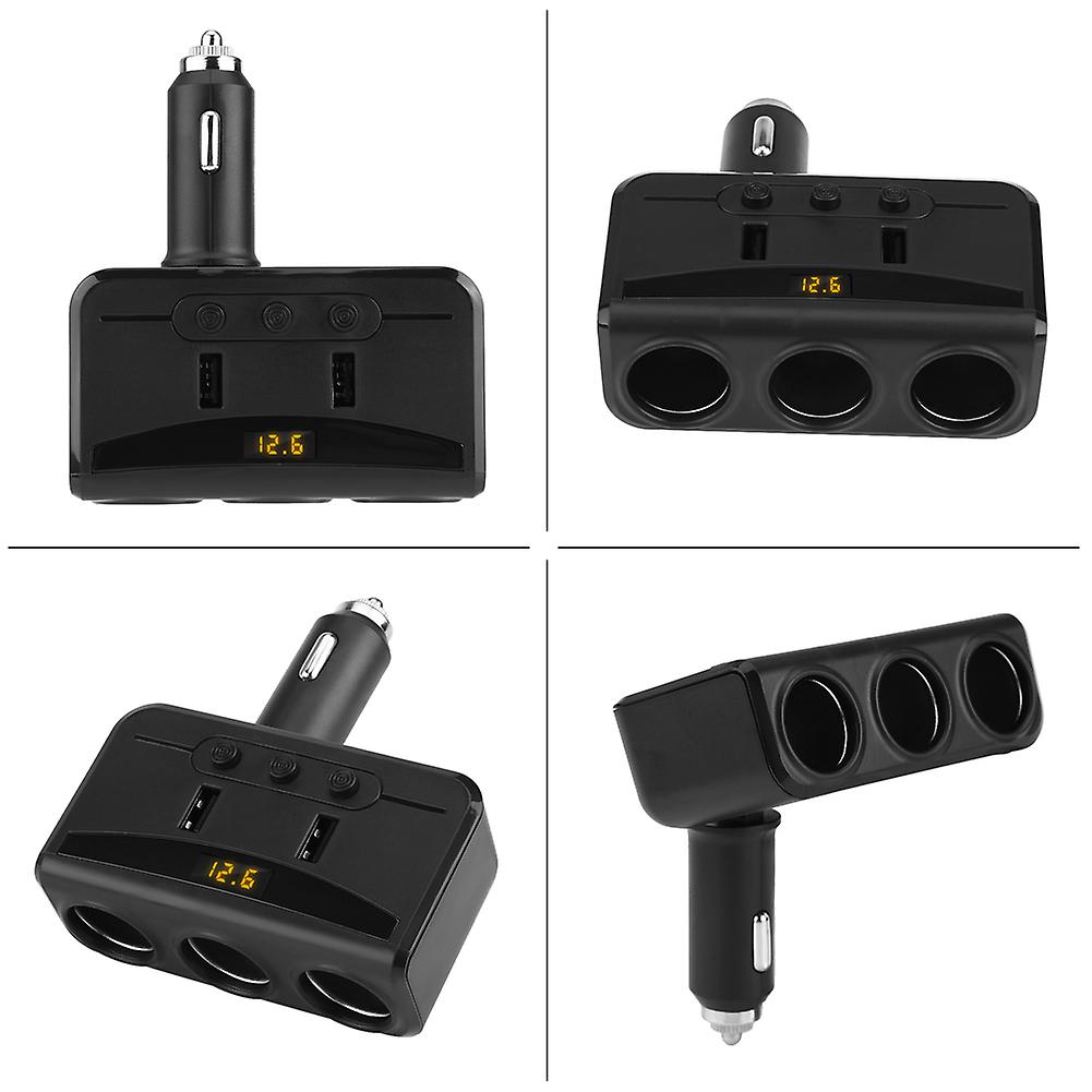 12v-24v Car Cigarette Lighter Power Socket Splitter Adapter 3.1a Dual Usb Charger Voltmeter