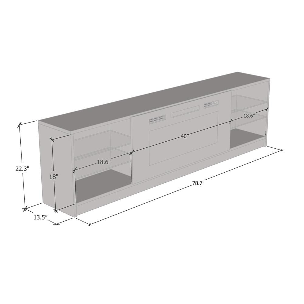 Boston WH01 79 inch Modern Electric Fireplace TV Stand