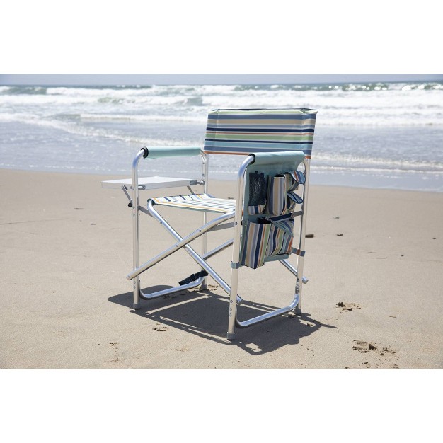 Picnic Time Stripes Sports Chair St Tropez Collection