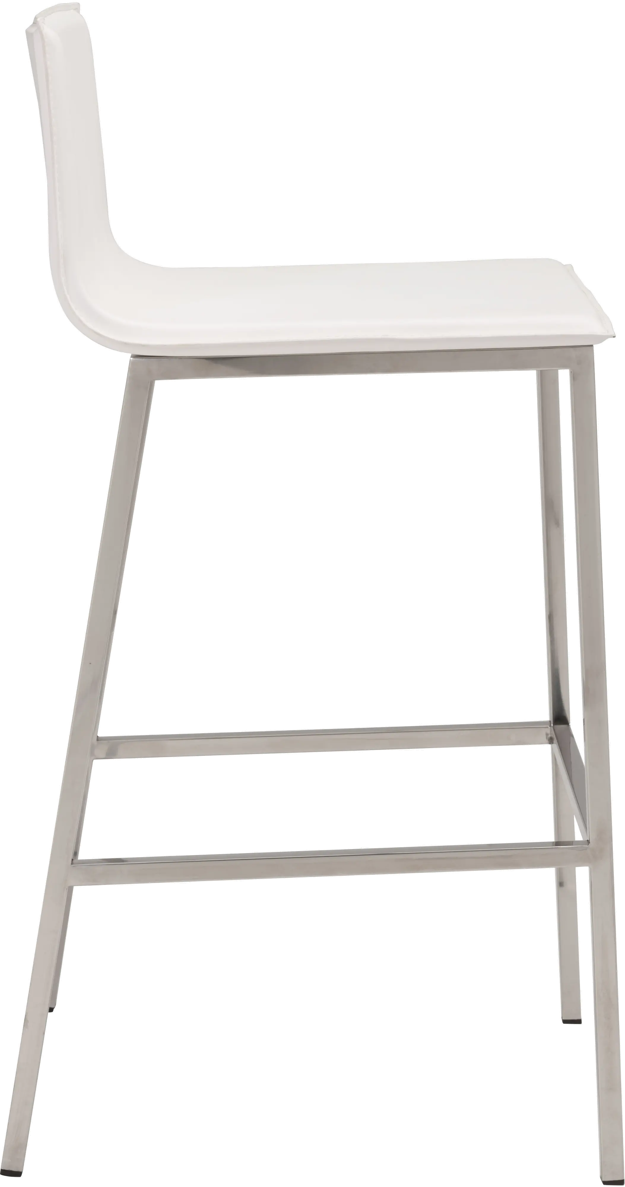 Marina White Leatherette Bar Stools (Set of 2)