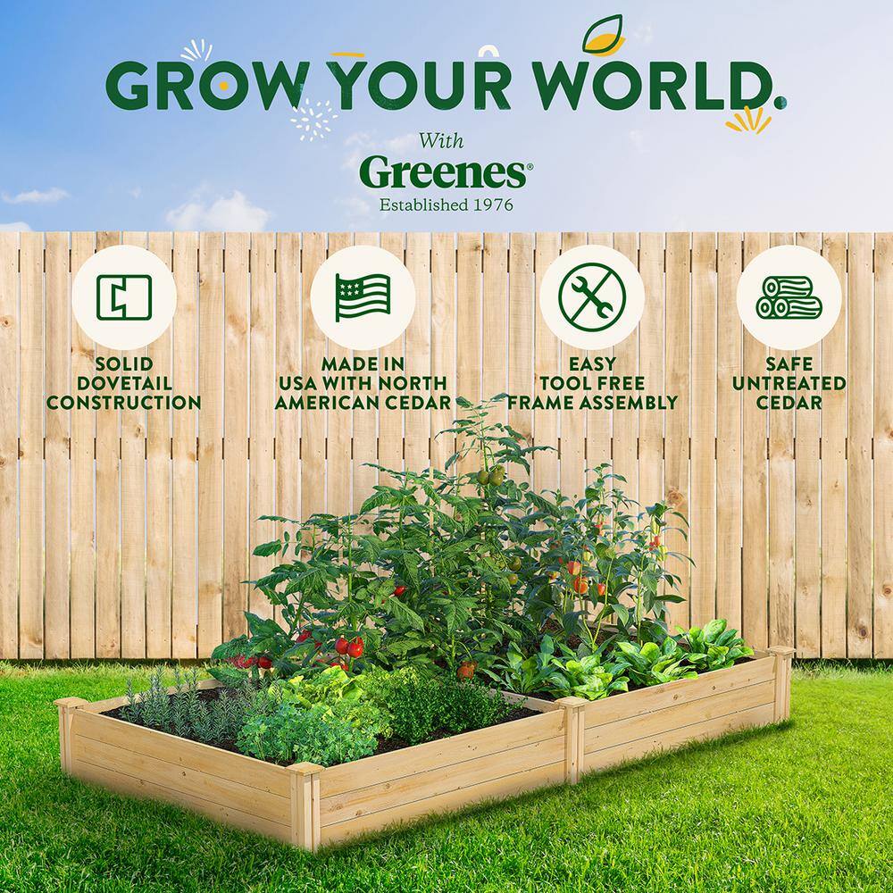 Greenes Fence 4 ft. x 8 ft. x 10.5 in. Original Cedar Raised Garden Bed RC6T21B