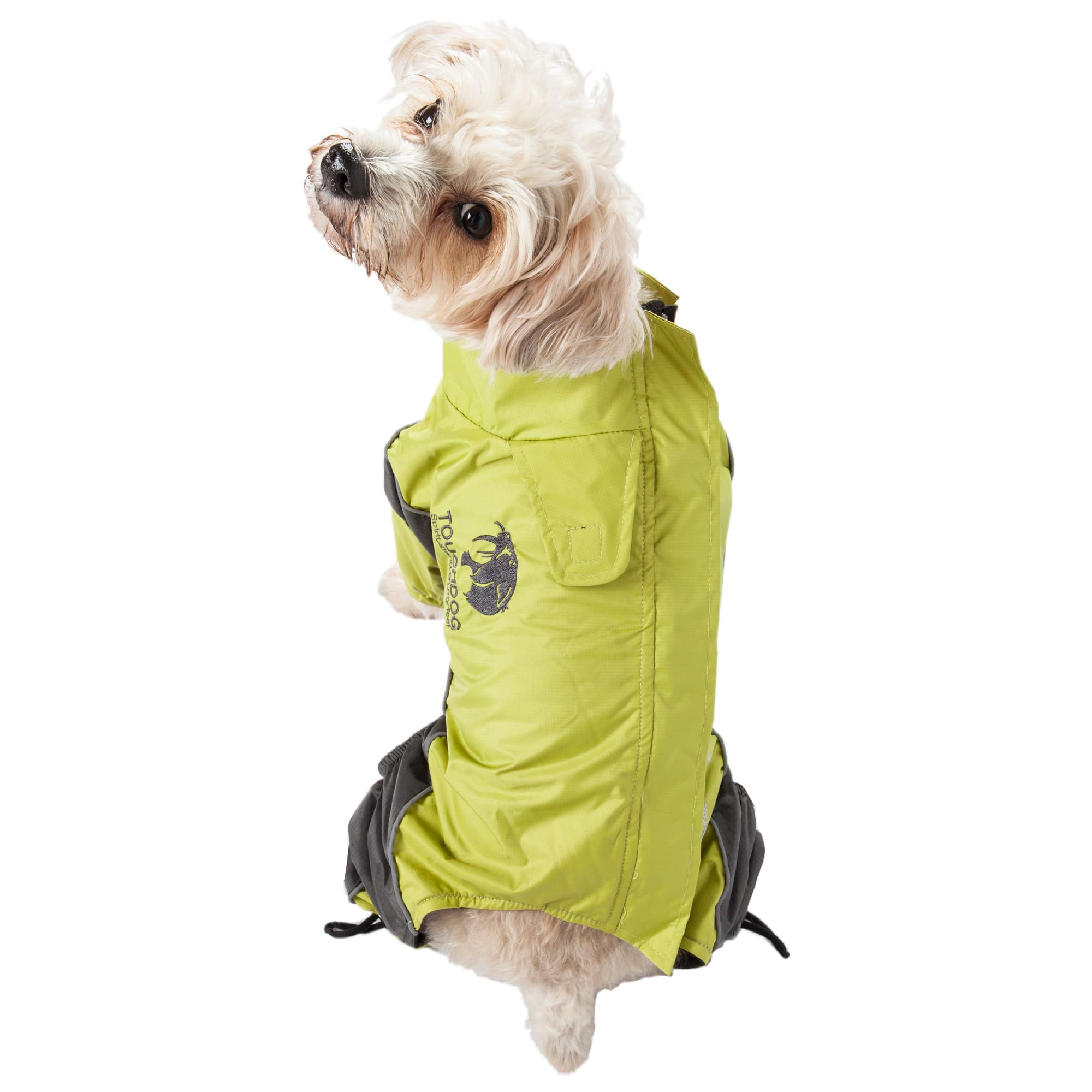 Touchdog Green Quantum-Ice Full-Bodied Adjustable and 3M Reflective Dog Jacket， X-Small