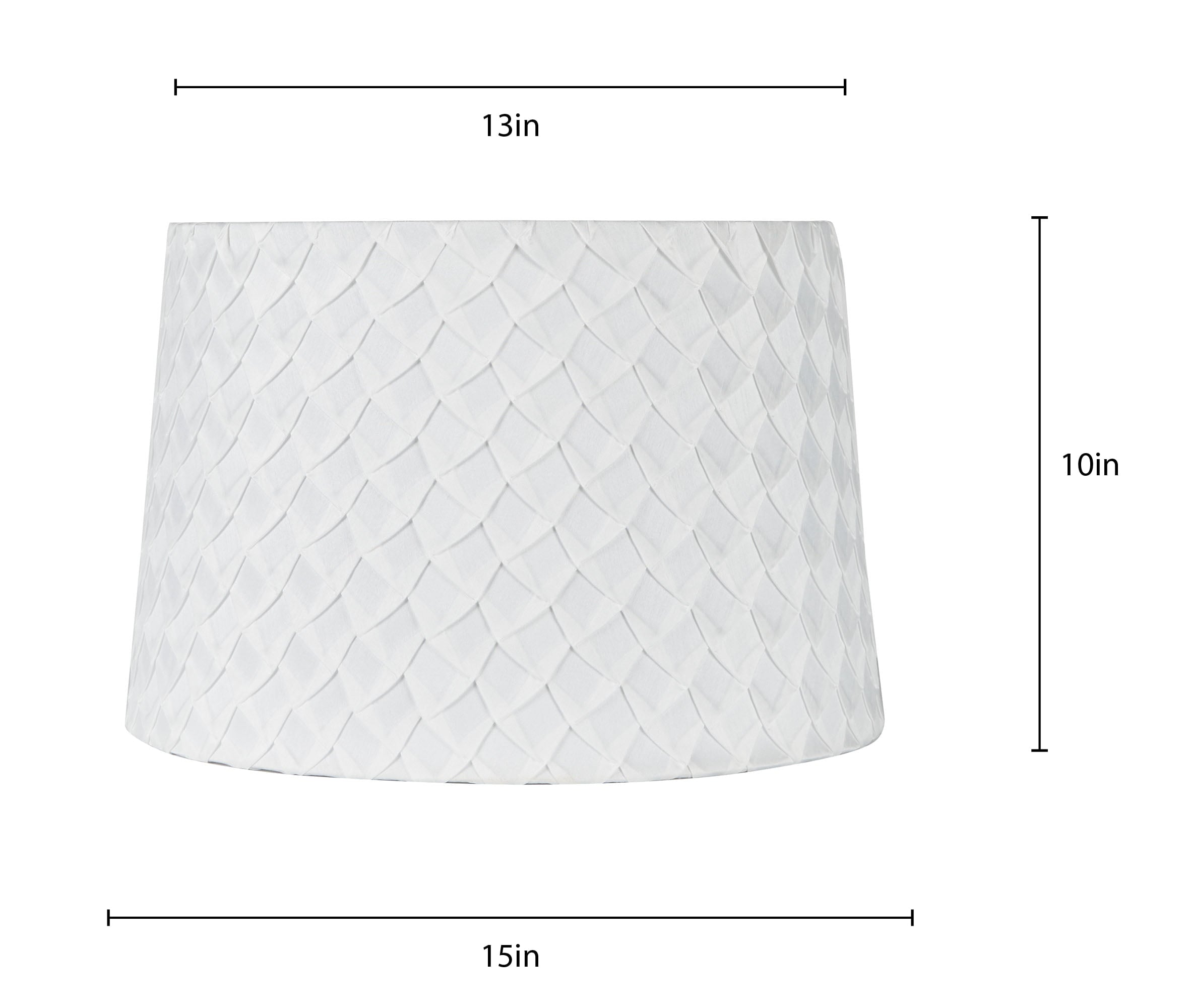 Better Homes and Gardens Large Tapered Pleated Fabric Drum Shade， White