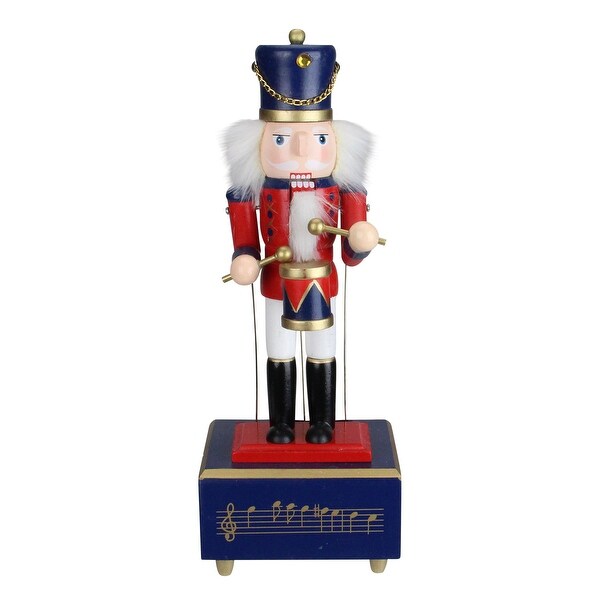 12 Red Black Animated Musical Christmas Nutcracker Drummer Figurine