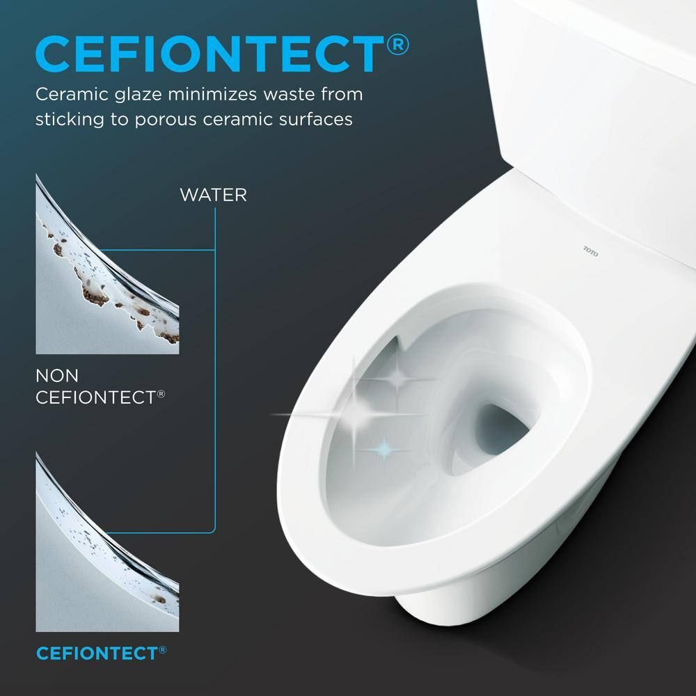 TOTO Aquia IV 2-Piece 0.81.28 GPF Dual Flush Elongated ADA Comfort Height Toilet in Cotton White C2 Washlet Seat Included MW4463074CEMFGN#01