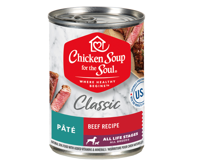 Chicken Soup for the Soul Classic Dog - Beef Recipe， Pate Canned Wet Dog Food， 13 oz. Can