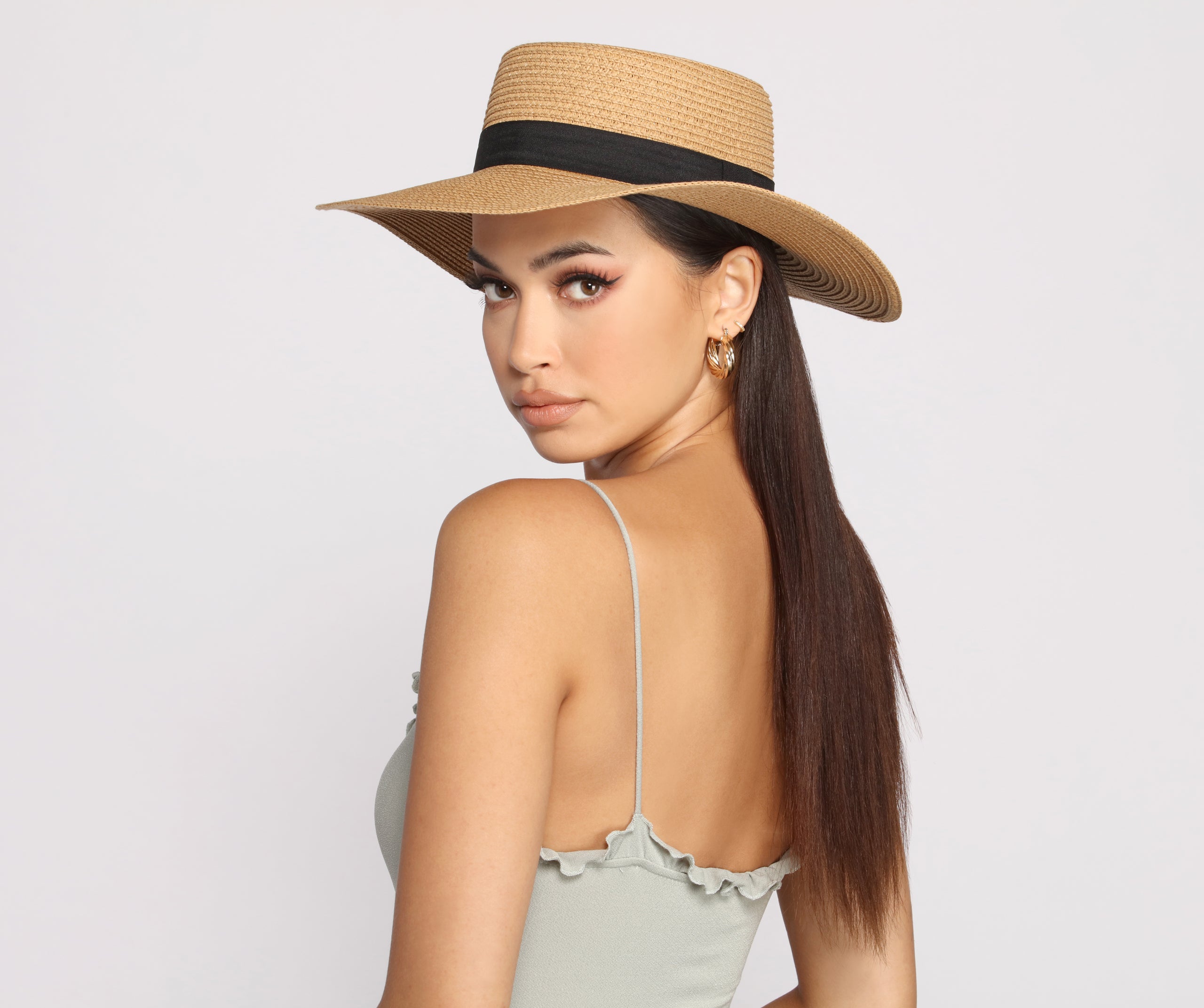 On That Basic Vibe Straw Boater Hat