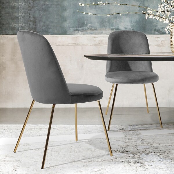 Homy Casa Glam Velvet Upholstered Side Dining Chair (Set of 2)