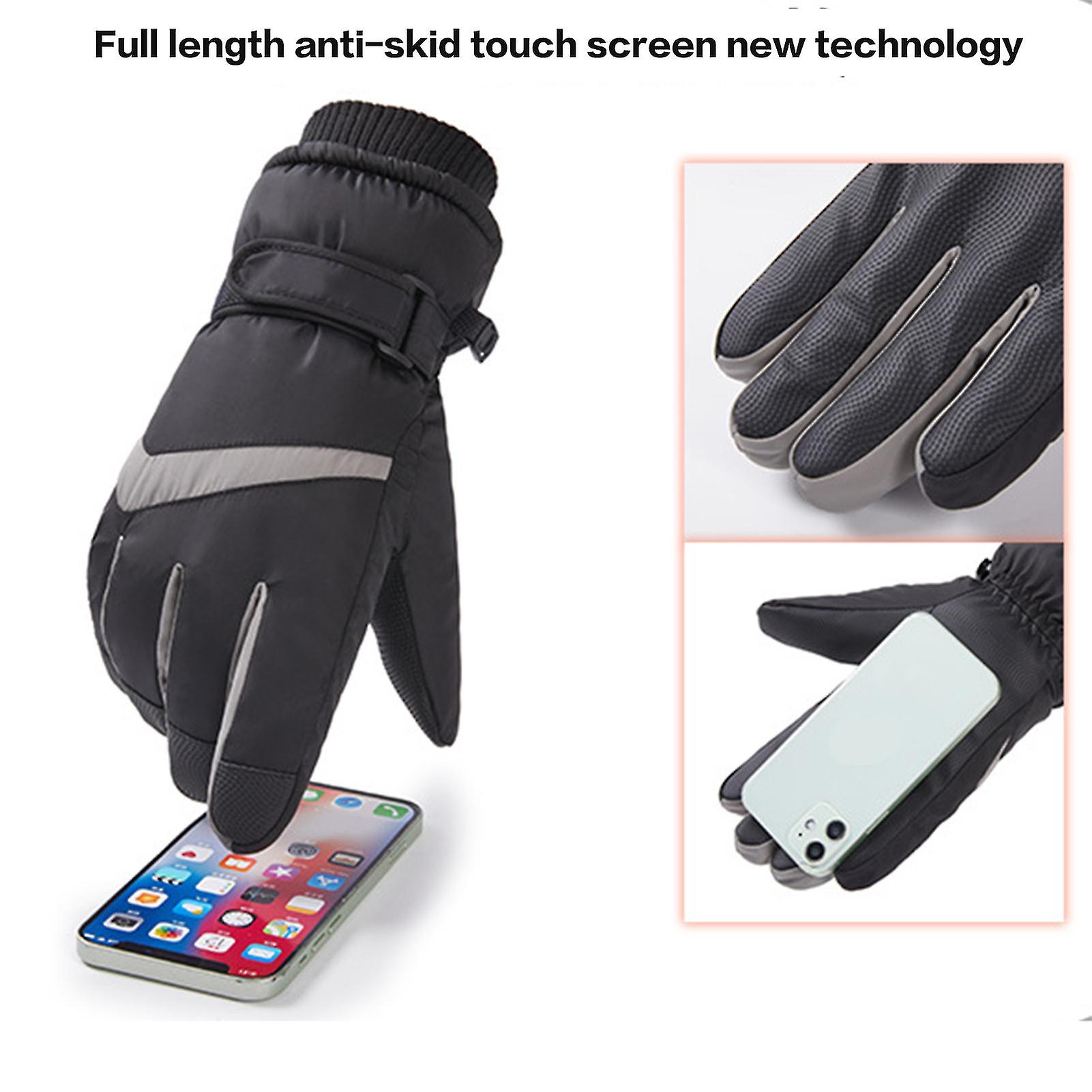 Winter Snowboard Ski Gloves Thick Soft Cotton-filled Warm Touch Screen Anti-slip For Cold Weather Outdoor Skiing And Cycling