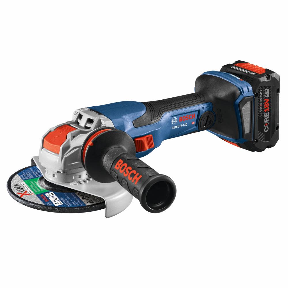 Bosch PROFACTOR 18V Spitfire X-LOCK Connected-Ready 5 – 6 Angle Grinder Kit with 1 CORE18V 8.0 Ah PROFACTOR Performance Battery ;