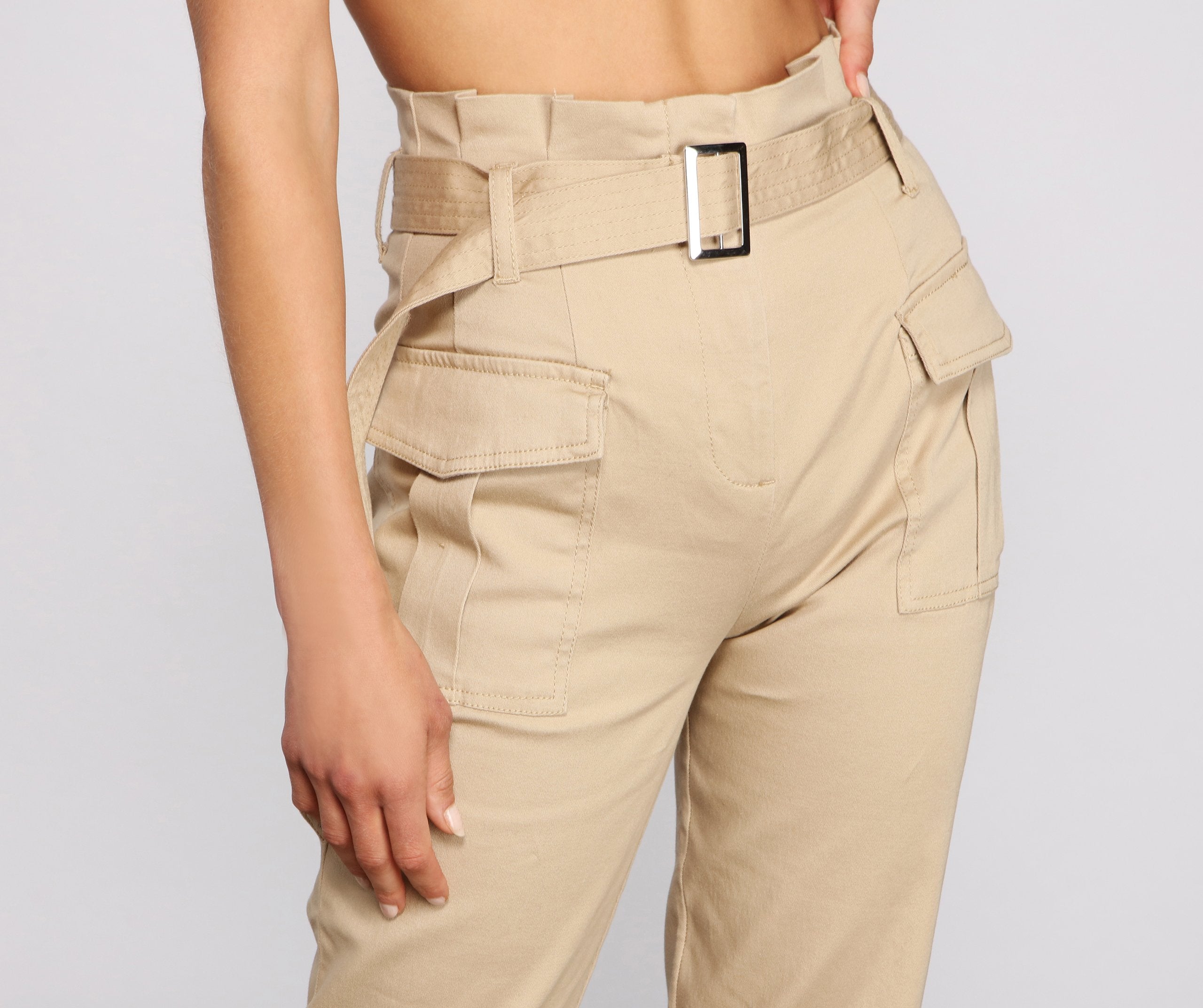 So Chic Paperbag Cargo Pants