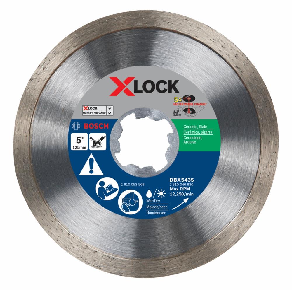 5 In. X-LOCK Continuous Rim Diamond Blade ;