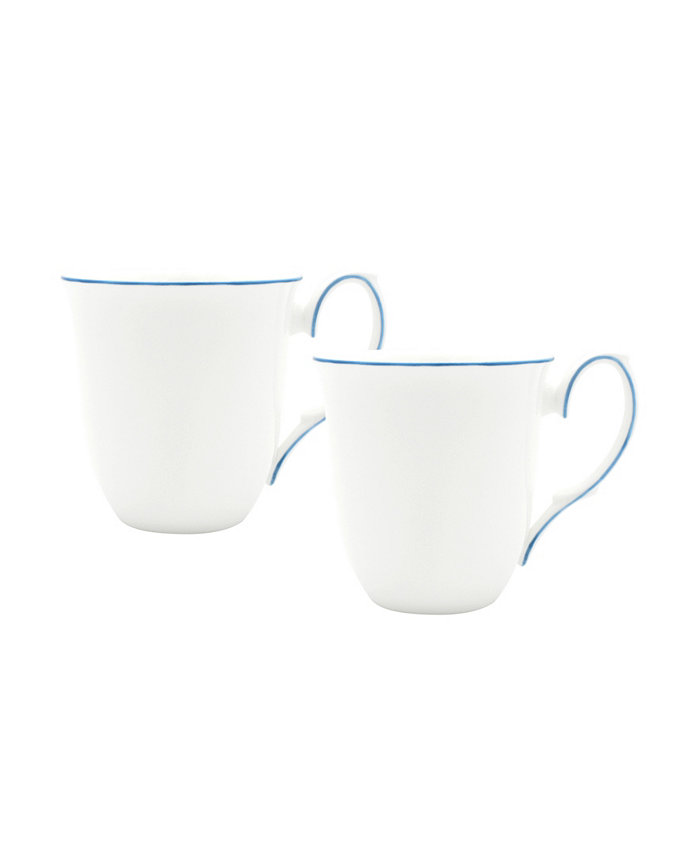 Twig New York Amelie Royal Blue Rim Mugs - Set of 2