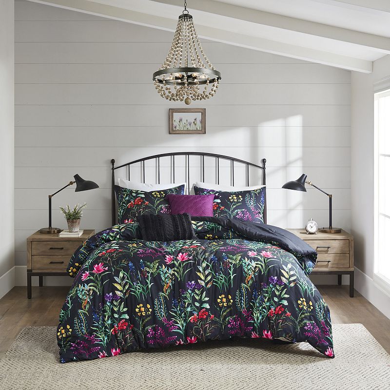 Madison Park Zaire 5-piece Antimicrobial Printed Floral Comforter Set with Throw Pillows