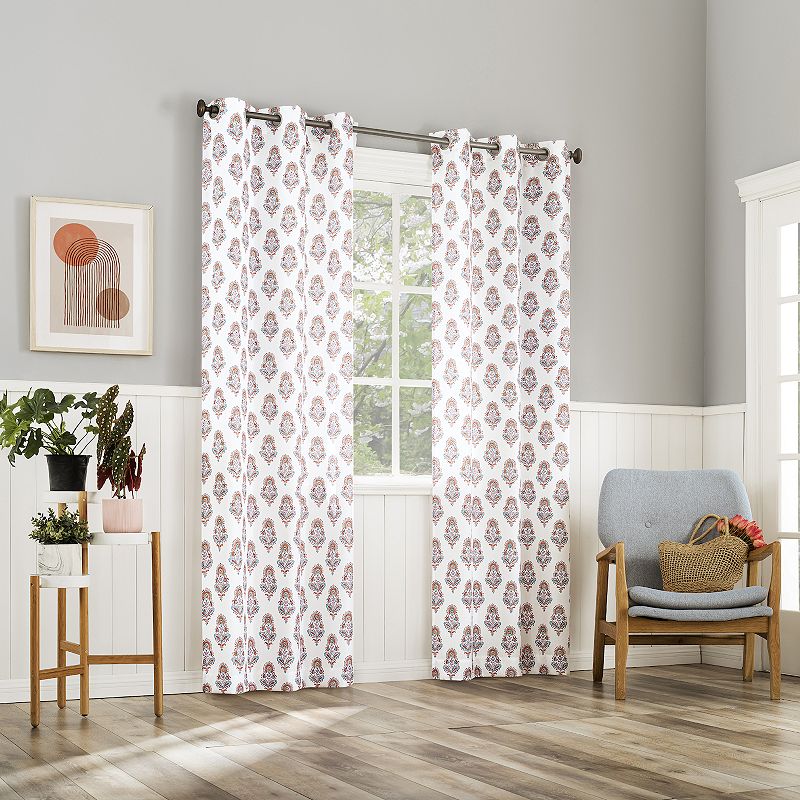 No. 918 Avie Global Medallion Semi-Sheer Grommet Curtain Panel