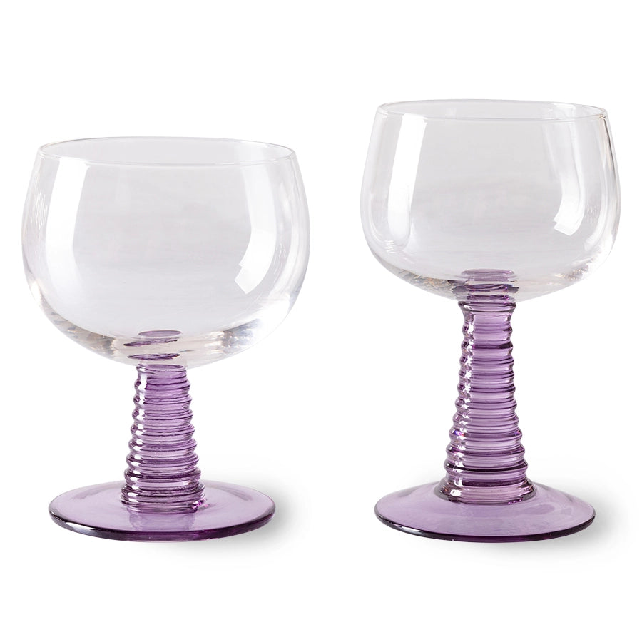 Wine glass - purple - low stem