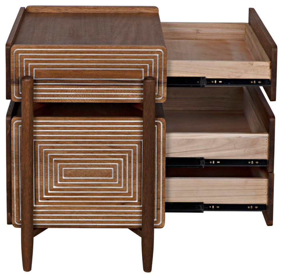 NOIR Furniture   Savino Side Table in Dark Walnut   GTAB970DW   Midcentury   Side Tables And End Tables   by Noir  Houzz