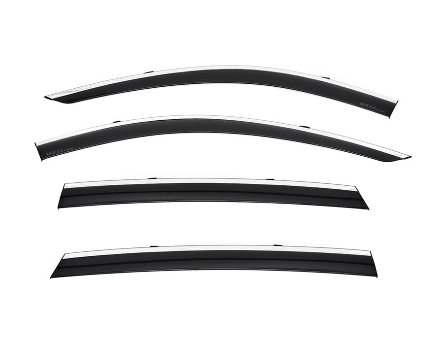 Wellvisors Side Window Visors Deflectors Rain Guards With Chrome Trim for 2022-2023 Acura MDX 3-847AC018