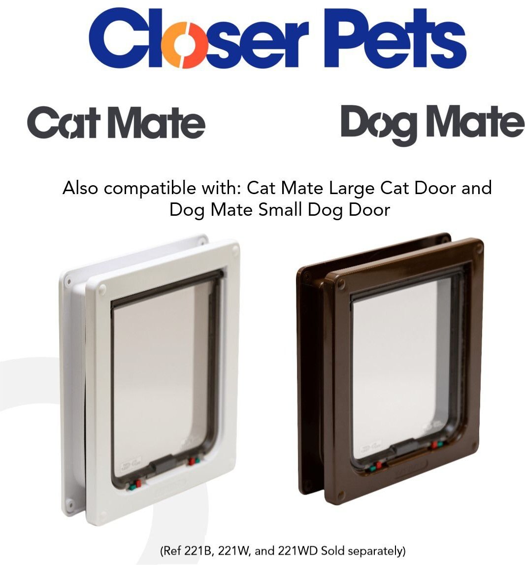 Closer Pets 2-inch Wall Liner Door Accessory， White， Large