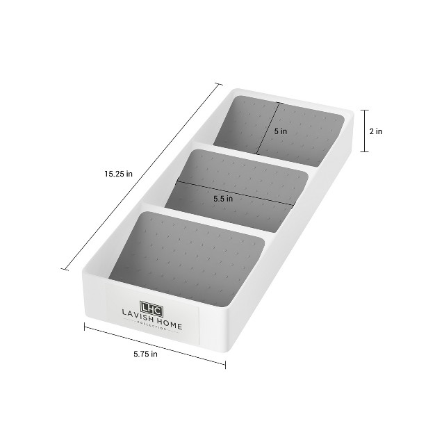 Spice Drawer Organizer 3 tier Plastic Nonslip Space Saver Storage Rack With Angled Shelves For Kitchen Pantry Office Or Bathroom By Hastings Home