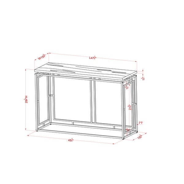 Furniture of America Angelina 47-in. Modern Glam Geometric Sofa Table