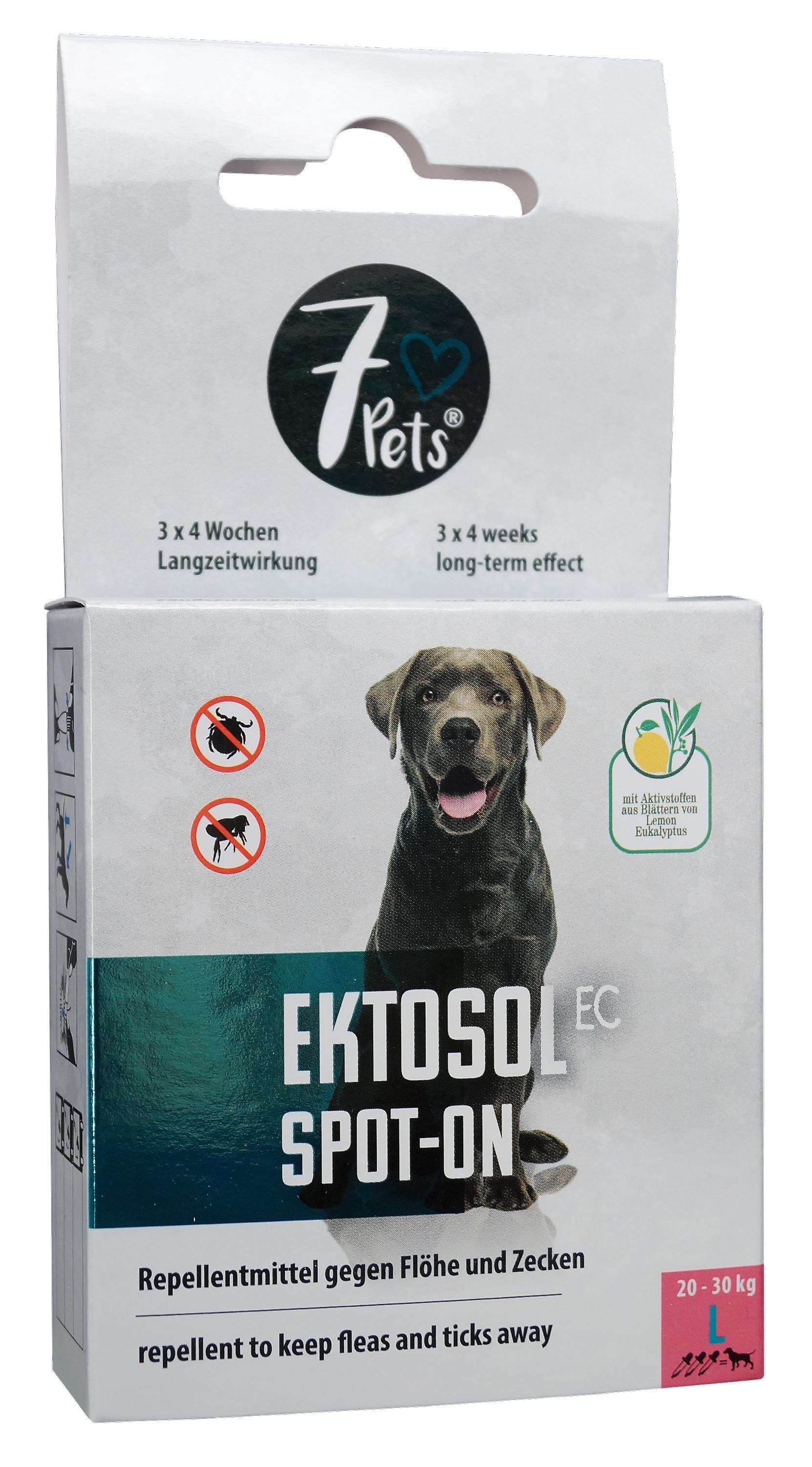 SCHOPF 7PetsÂ® Ektosol EC Spot-on Oil for dogs 20 to 30 kg， L， 3.2 ml