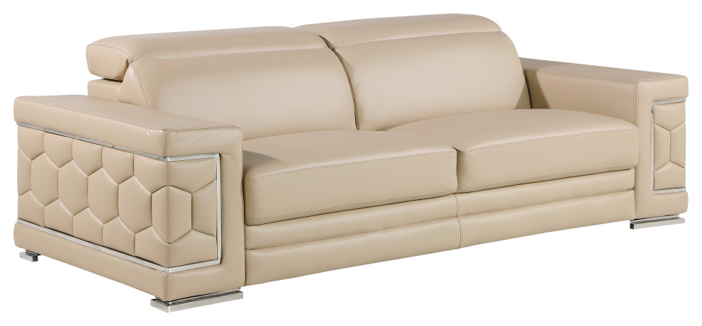 Oliver Genuine Leather Sofa   Modern   Sofas   by Luxuriant Furniture  Houzz